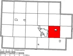 Location of Lafayette Township in Coshocton County