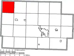 Location of Tiverton Township in Coshocton County