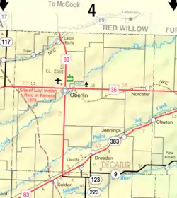 KDOT map of Decatur County (legend)