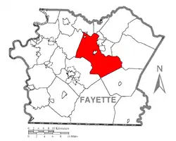 Location of Dunbar Township in Fayette County