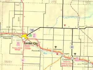 KDOT map of Finney County (legend)