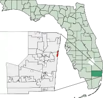 Location of Lauderdale-by-the-Sea in Broward County, Florida