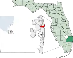 Location of Riviera Beach in Palm Beach County, Florida