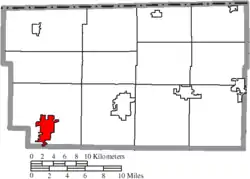 Location of Archbold in Fulton County