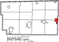 Location of Swanton in Fulton County