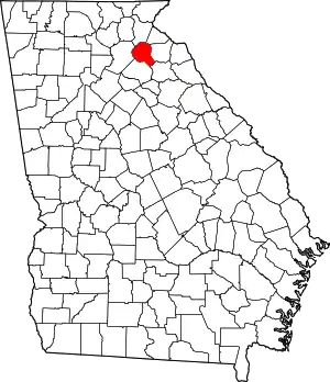 State map highlighting Banks County