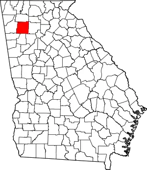 Map of Georgia highlighting Bartow County