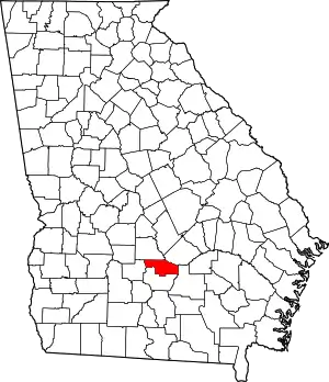 Map of Georgia highlighting Ben Hill County