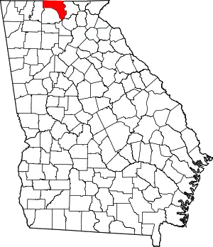 State map highlighting Fannin County