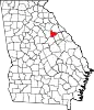 State map highlighting Taliaferro County