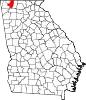 State map highlighting Whitfield County