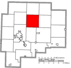 Location of Jefferson Township in Guernsey County