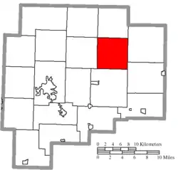 Location of Madison Township in Guernsey County