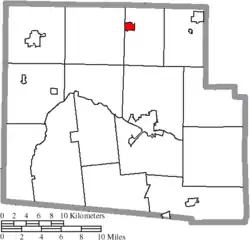 Location of Dunkirk in Hardin County