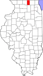 Boone County's location in Illinois