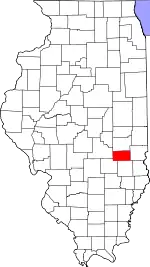 Cumberland County's location in Illinois