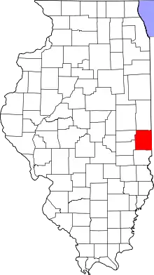 Edgar County's location in Illinois