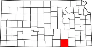 State map highlighting Cowley County