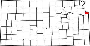 State map highlighting Wyandotte County