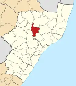 Location in KwaZulu-Natal