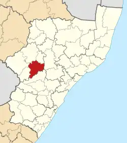 Location in KwaZulu-Natal