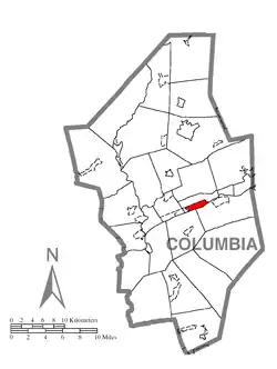 Location within Columbia County