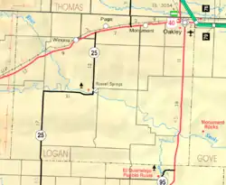 KDOT map of Logan County (legend)