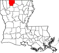 State map highlighting Claiborne Parish