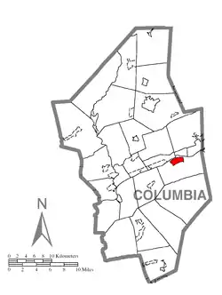 Location within Columbia County