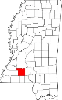 Map of Mississippi highlighting Lincoln County