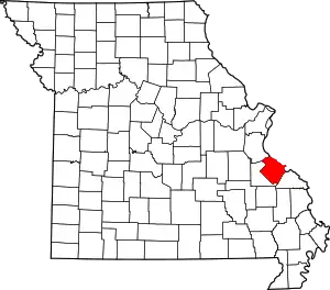 Map of Missouri highlighting Ste. Genevieve County