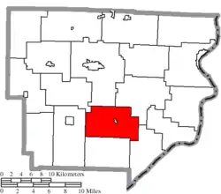 Location of Perry Township in Monroe County