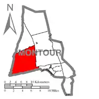 Map of Montour County, Pennsylvania Highlighting Liberty Township