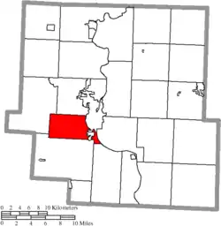 Location of Springfield Township in Muskingum County