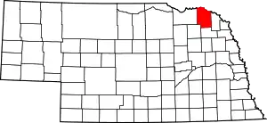 State map highlighting Cedar County