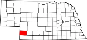 State map highlighting Chase County