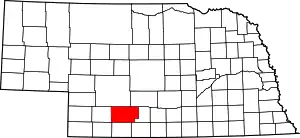 State map highlighting Frontier County