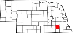 State map highlighting Saline County