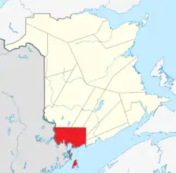 Location within New Brunswick