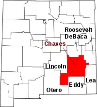 State map highlighting Chaves County