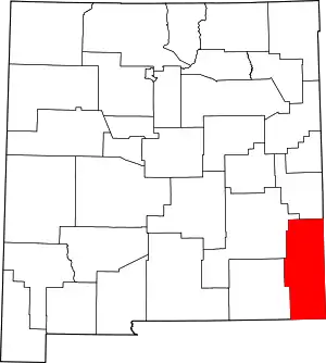 State map highlighting Lea County