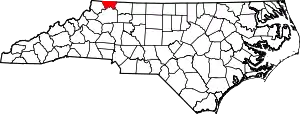 State map highlighting Alleghany County