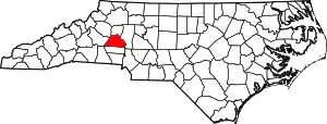 State map highlighting Catawba County