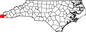 State map highlighting Cherokee County