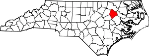 State map highlighting Edgecombe County