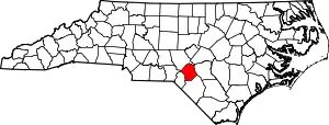 State map highlighting Hoke County