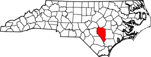 State map highlighting Sampson County