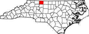 Map of North Carolina highlighting Stokes County