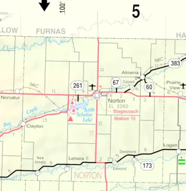 KDOT map of Norton County (legend)