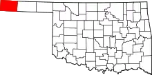 State map highlighting Cimarron County